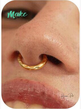 16G Septum Clicker Ring - 316L Stainless Steel Nose Hoop Piercing Jewelry 8mm